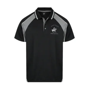 Polo Negro con Detalles en Gris