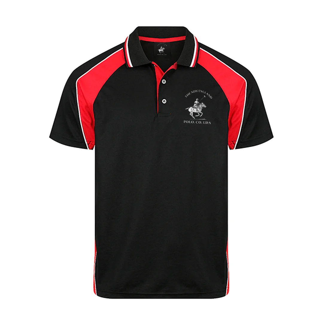 Polo Negro con Detalles en Naranja